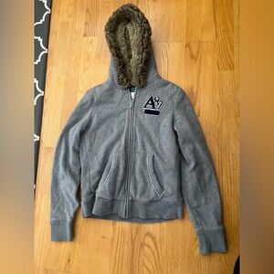 Aeropostale Gray Hooded Jacket
